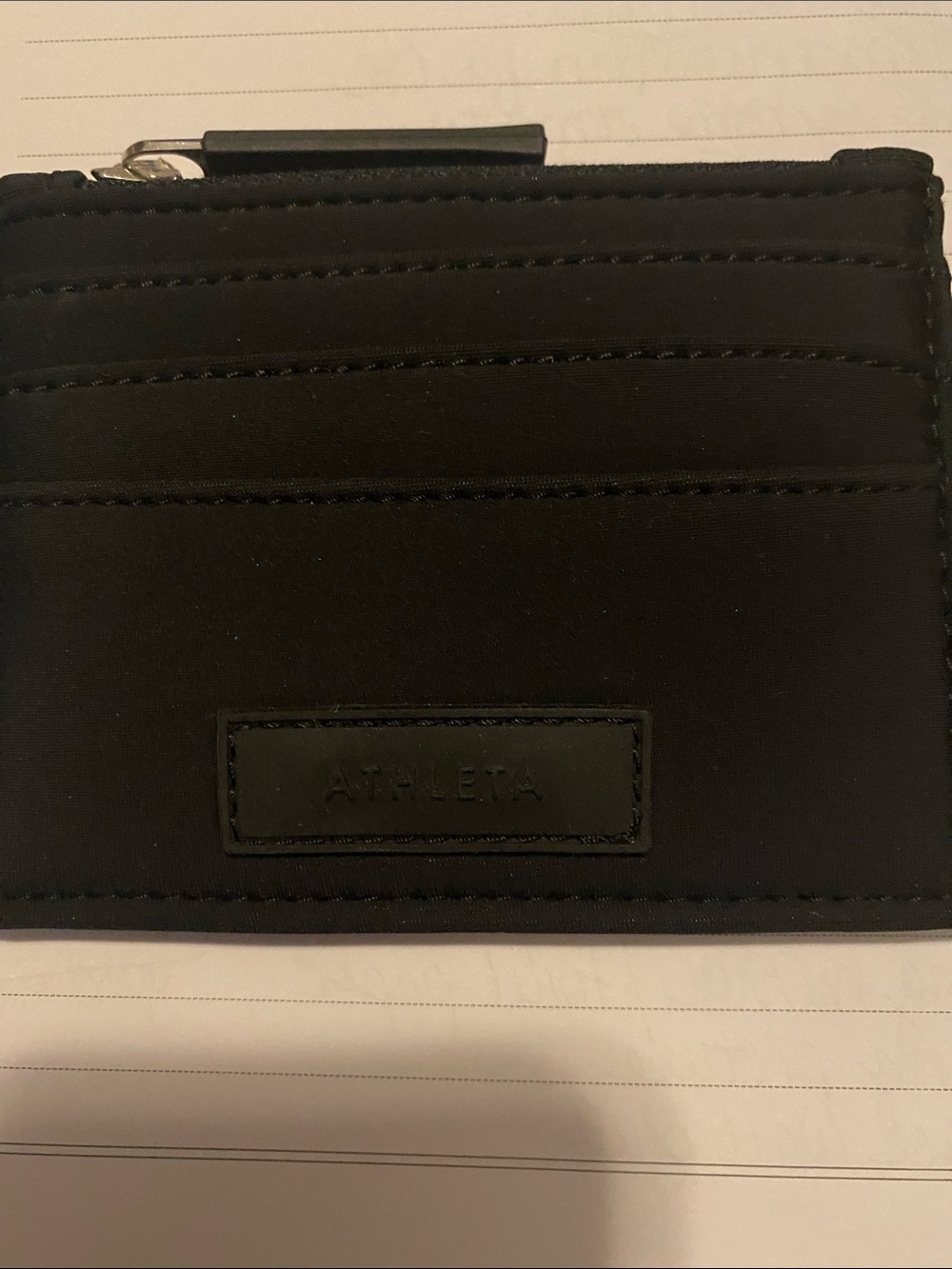 Athleta Black Card & Key Pouch with Zip